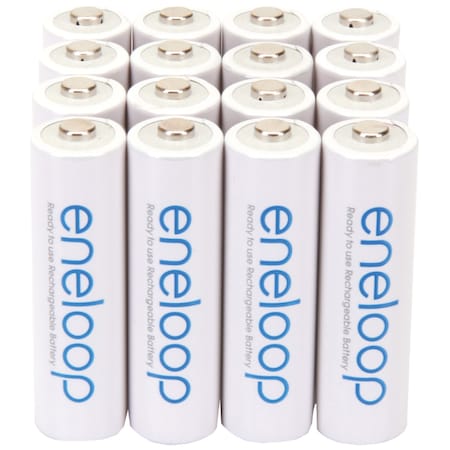 Panasonic eneloop Rechargeable AA Batteries, Pack/16 BK-3MCCA16BA